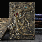 Anaglyph Gilding Gecko Notebook Retro Planner Bronze Book School Supplies Office Culture and Education