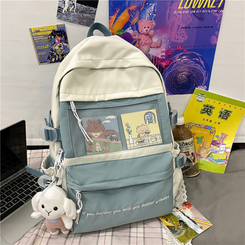 lhzstore Aesthetic Backpack Children Cute backpack Waterproof School Bags For Teenage Girls Book Bag Women Rucksack Student Backpacks