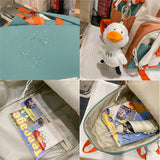 lhzstore Aesthetic Backpack Contrast Color Girl Kawaii Backpack Fancy High School Bag For Teenage Girl Student Bookbag