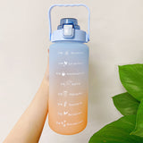 Gallon Water Bottle Large Capacity Water Bottle with Bounce Cover Time Scale Reminder Scrub Cup Outdoor Sports Fitness