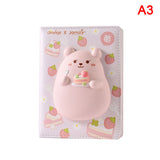3D Cute Bear Squeeze Toy Decompression Notebook Student Planner Color Pages Diary Reliever Stress Notebook Student Gift