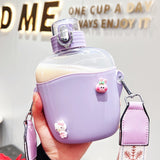 Water Bottles For Girls Kids With Straw Portable Large Capacity Juice Milk Bubble Tea School Sport Drinking Cup BPA