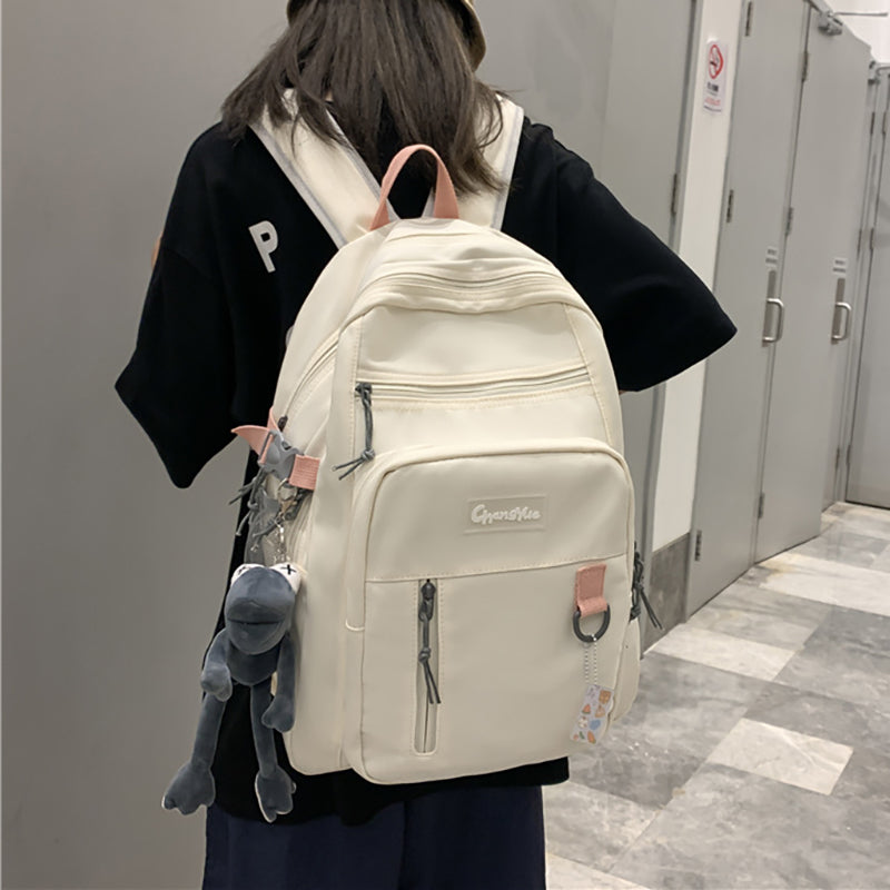 lhzstore Aesthetic Backpack Multi Bag Schoolbag Large Capacity Travel Storage Women Backpack Popular Girl Student Knapsack