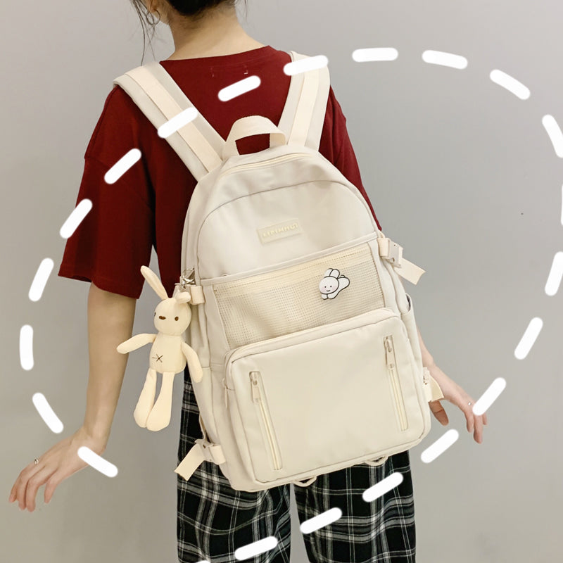 lhzstore Aesthetic Backpack Campus Women's Backpacks Cute School Student Women Backpack Harajuku School Bag for Teenage Girls