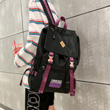 lhzstore Large Capacity Backpack Female Middle School Student Schoolbag Outdoor Travel Leisure Backpack Girls Shoulder Bags