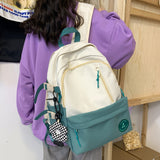 lhzstore Aesthetic Backpacks Women Backpack Vertical Zipper Nylon Travel Bag Schoolbag Girl Laptop Backpack Couples Schoolbag