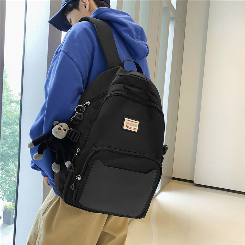 lhzstore Aesthetic Backpack Large Capacity Waterproof Women Backpack Men PU Travel Bag Lovers Schoolbag Laptop Backpack
