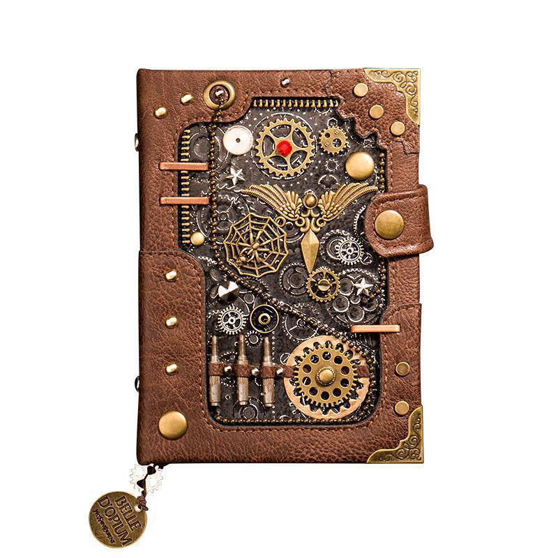 European Retro Notebook Personality Creative Notebook Steampunk Hand Book Loose-leaf Retro Hand Book Notepad Leather Diary Gift