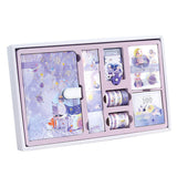 Fairy Tale Notebook with Stickers Tape Hand Book Set Gift Box Pink Purple Girl Diary Student School Stationery