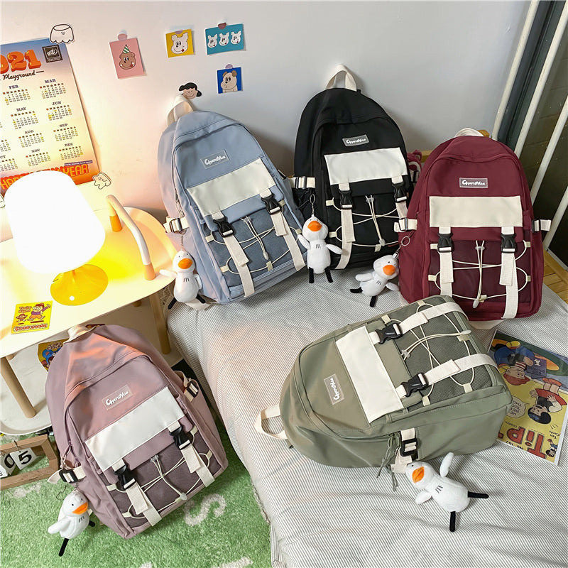 Lhzstore Backpack for Teens Women Large Capacity Backpack Waterproof High School Student Schoolbag Cute Girl Travel Bag