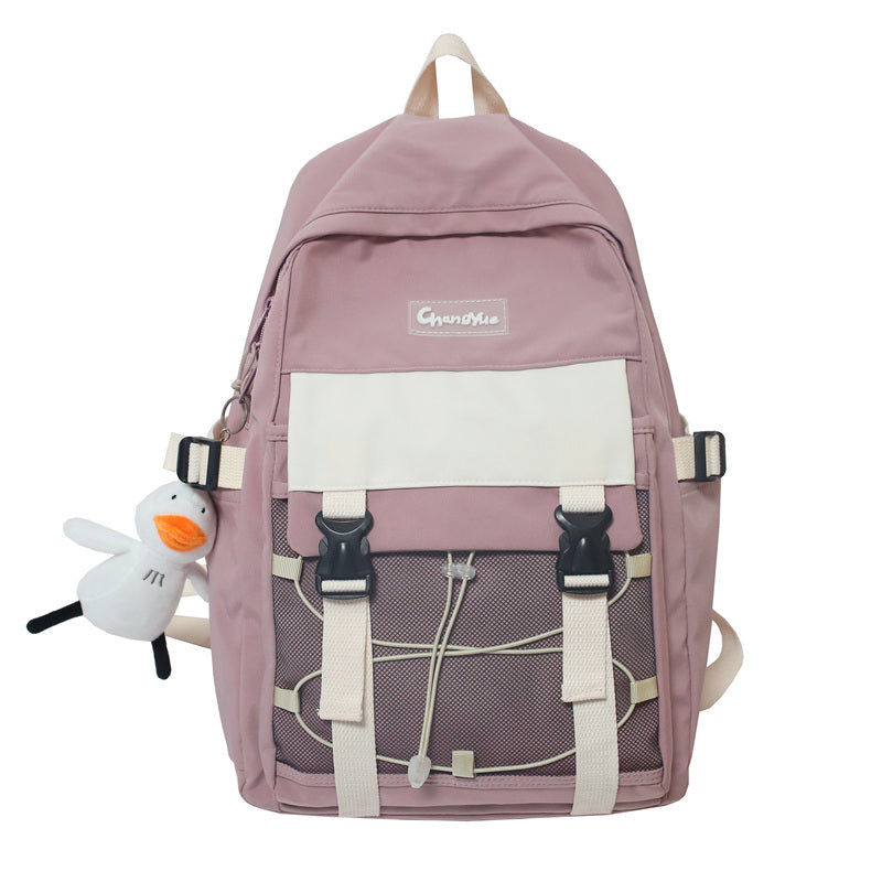 Lhzstore Backpack for Teens Women Large Capacity Backpack Waterproof High School Student Schoolbag Cute Girl Travel Bag