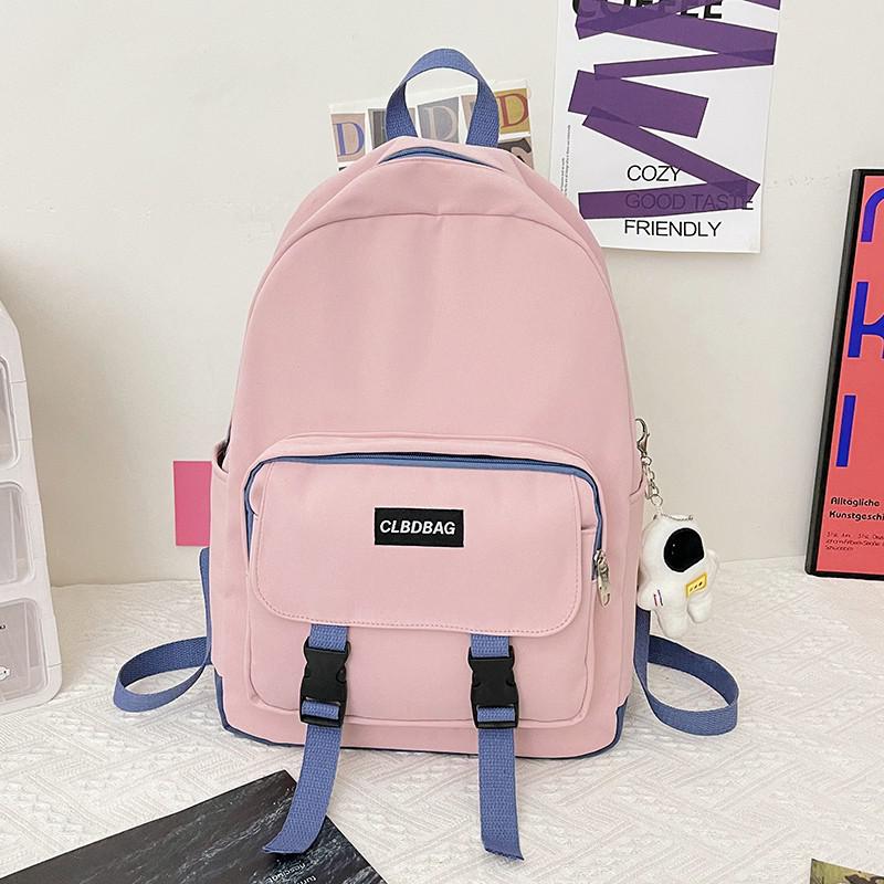 lhzstore Aesthetic Backpack Backpack Nylon Waterproof School Bag For Girls Buckle Large-capacity Travel Backpacks Knapsack