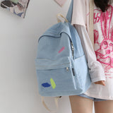 lhzstore Aesthetic Backpack Denim Women Backpack Bag Cute School Bags for Teenagers Laptop Backpacks Ladies Ruckpacks