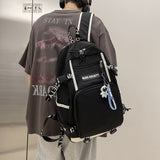 lhzstore Aesthetic Backpack College Student Bag Girl Version Junior High School Students Simple Women Schoolbag Backpack