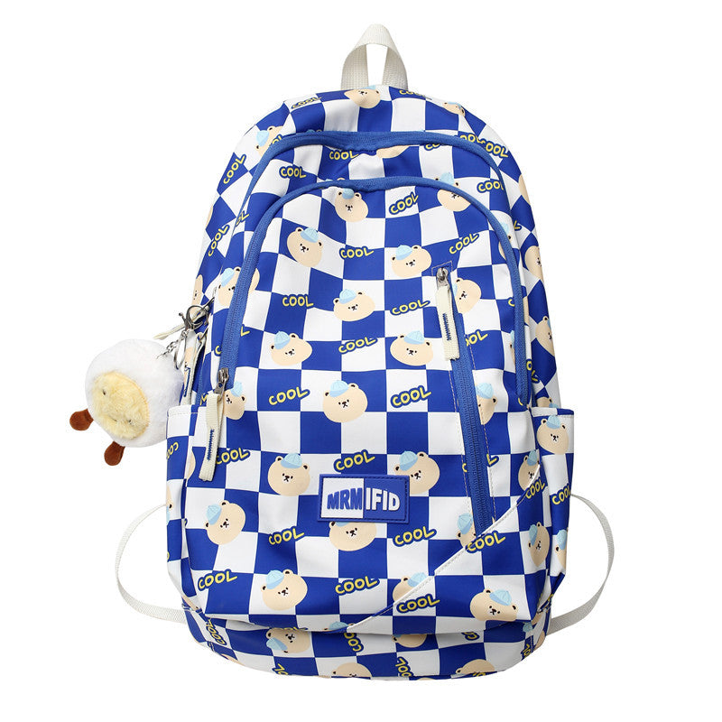 lhzstore Schoolbag Student Backpack Large Capacity Backpack College Style Backpack Women Travel Backpack Waterproof Book Bag