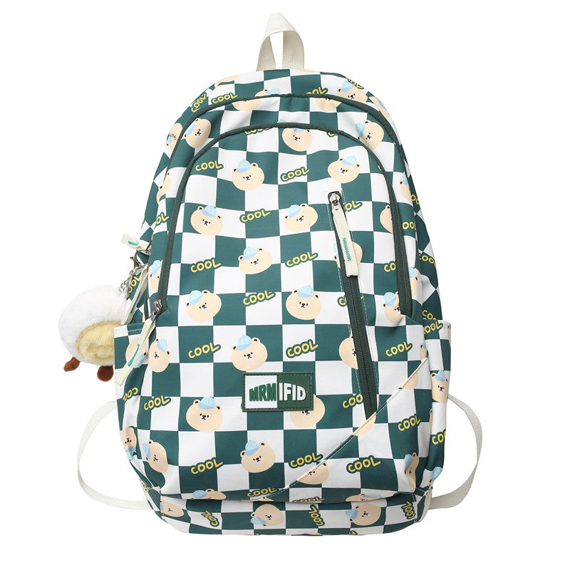 lhzstore Schoolbag Student Backpack Large Capacity Backpack College Style Backpack Women Travel Backpack Waterproof Book Bag