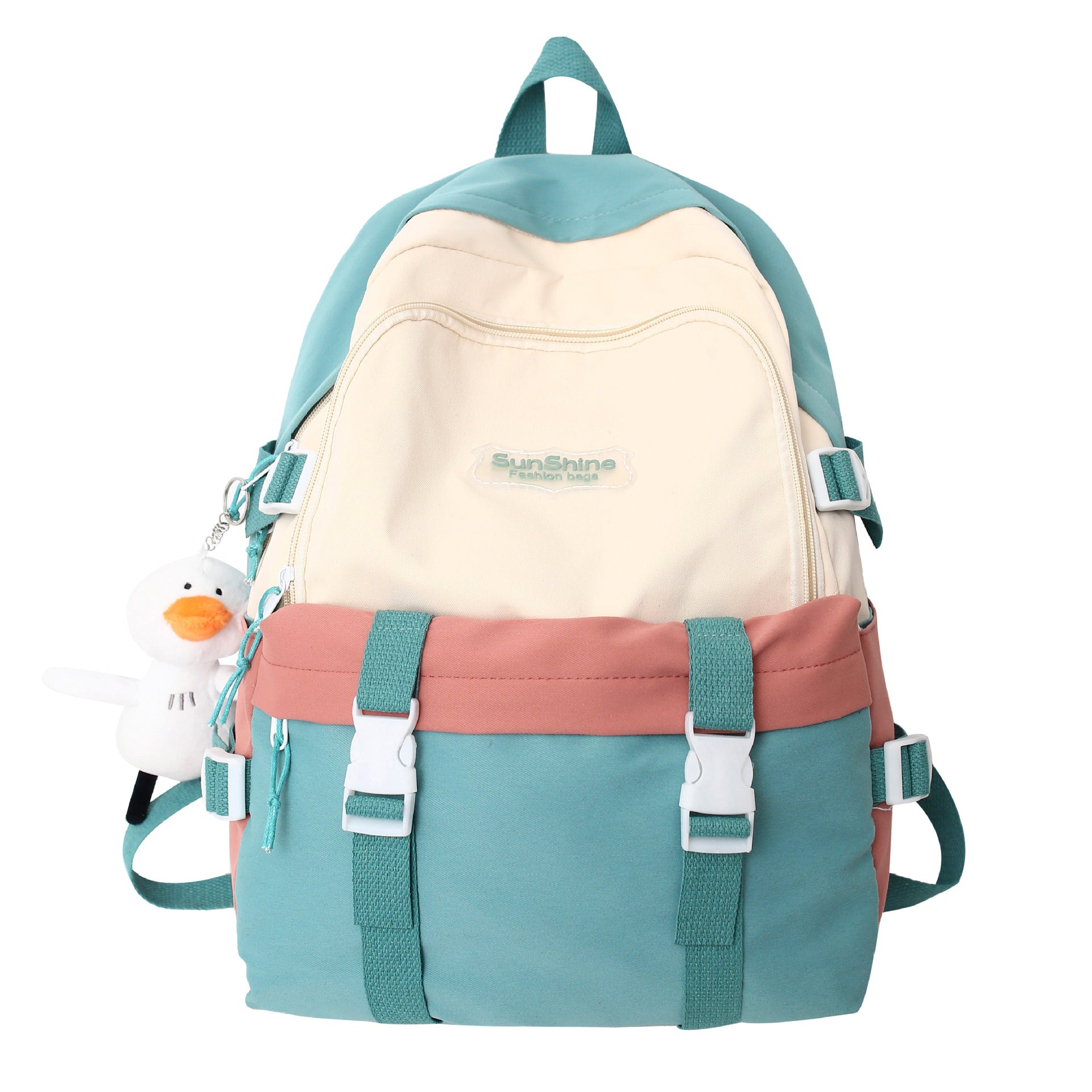 lhzstore Schoolbag for Teenarge Simple Student Backpack Travel Backpack Contrast Color Large Capacity Backpack Women's Backpack
