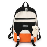 Lhzstore Aesthetic Backpack Fashion Women's Backpack Student Schoolbag Suitable for Girls with Contrasting Color Girls' Backpacks