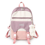 Lhzstore Aesthetic Backpack Fashion Women's Backpack Student Schoolbag Suitable for Girls with Contrasting Color Girls' Backpacks