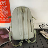 lhzstore Aesthetic Backpack Women's Backpack Summer Solid Color Schoolbags Of Girls Waterproof Large-capacity Backpack