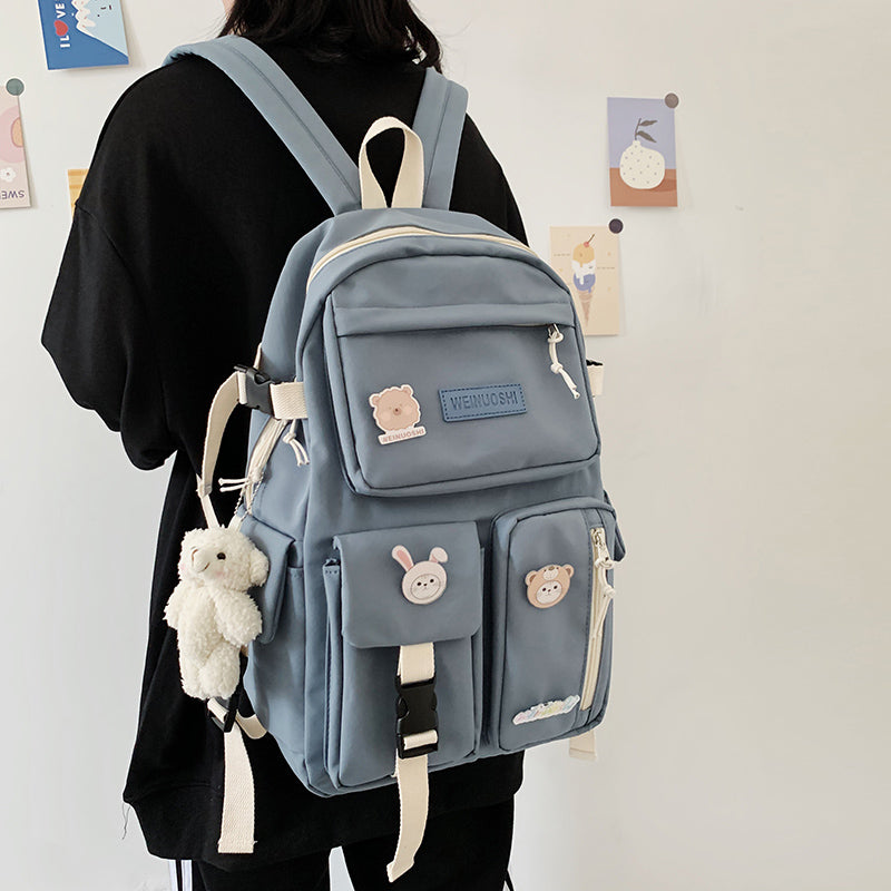 lhzstore Aesthetic Backpack Girl Cute Backpack Women Large Capacity School Bags for Teens Harajuku Backpack Woman