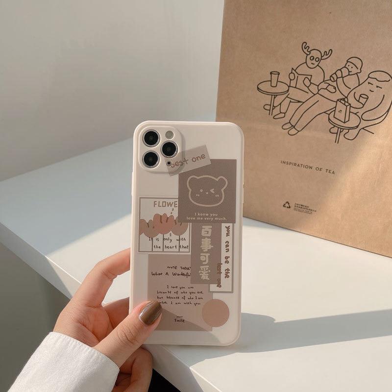 Kawaii Retro Chocolate Bear iPhone Case