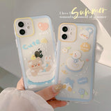 Kawaii Cute Cartoon Bear Bunny Duck iPhone Case