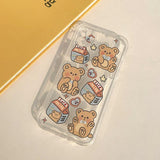 Kawaii Cartoon Rabbit & Bear Couples iPhone Case