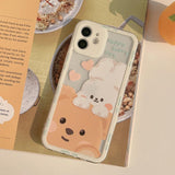 Kawaii 3D Happy Rabbit & Bear iPhone Case
