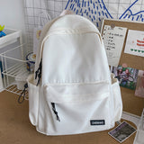 Lhzstore Aesthetic Backpack Junior High School Backpack High School Solid Color Harajuku Backpack College Student Backpack