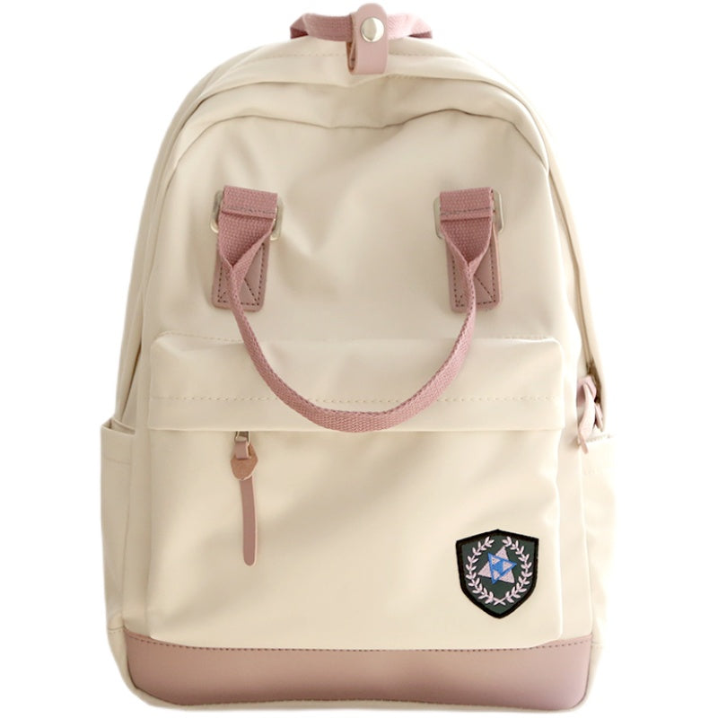 Lhzstore Aesthetic Backpack Large Capacity Waterproof Backpack Unisex Multifunction Travel Bag College Panelled Schoolbags