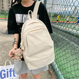 lhzstore Aesthetic Backpack Candy Color Double Zipper Women Backpack Waterproof School Bag Student Bag Girl Travel Rucksacks