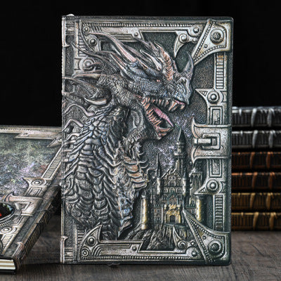 Vintage Anaglyph Dragon Notebook Retro Planner Bronze Book School Supplies Office Culture and Education