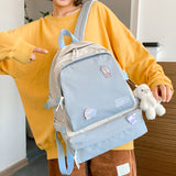 lhzstore Aesthetic Backpack Women Waterproof Nylon School Bag  Harajuku Kawaii Backpack Teenage girl Book Bag