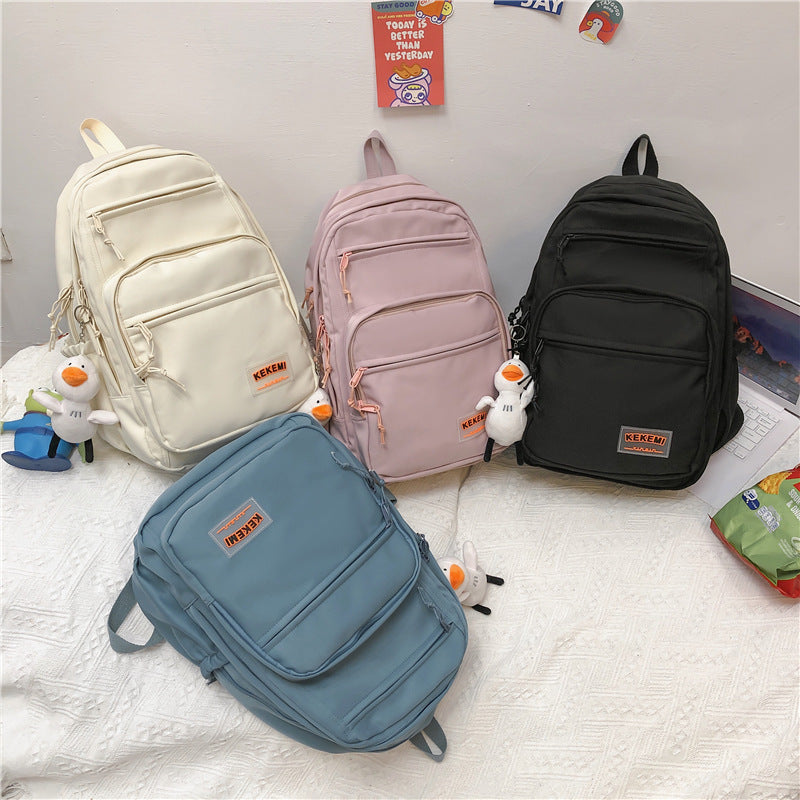 lhzstore Aesthetic Backpack Couples Schoolbag Student Schoolbag Large Capicity Teenage Girl Backpack College Bag