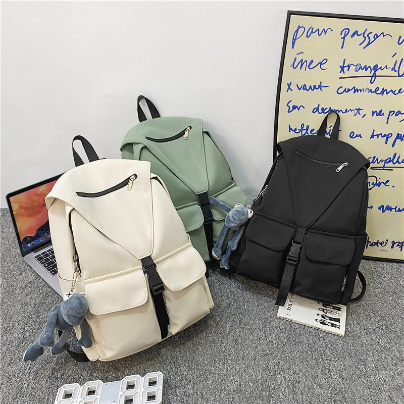 lhzstore Aesthetic Backpacks Women Rucksack Buckle Teenage Girl Waterproof Backpack Schoolbag College Student Backpacks