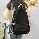 lhzstore Aesthetic Backpack Teenage Girl Backpack Solid Color Waterproof Women Backpacks Travel College Boy Student Schoolbag