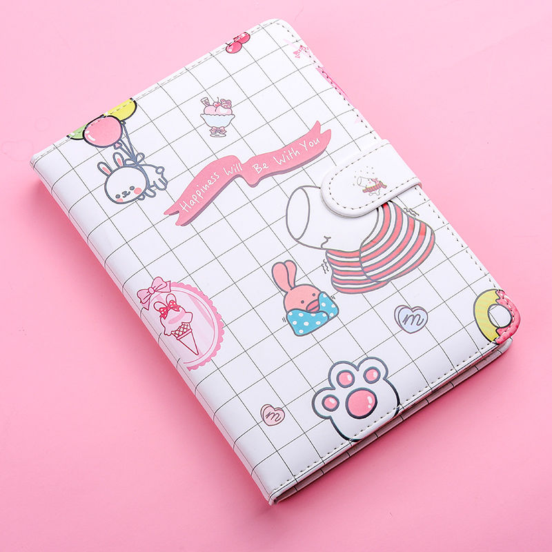 Notebook Diary Magnetic Buckle Notepad Kawaii Stationery Diary Cute Cartoon Schedule Girl with Stickers Back To School Gift