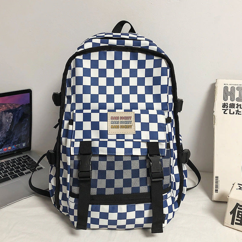 Lhzstore Backpacks for High Schoolers Checkerboard Backpack  College Student Large Capacity Backpack High School Backpack
