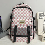 Lhzstore Backpacks for High Schoolers Checkerboard Backpack  College Student Large Capacity Backpack High School Backpack