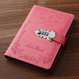 PU Leather A5 Planner Retro Notebooks And Journals Diary With Lock Agenda Password Note Books For School Notebooks Supplies