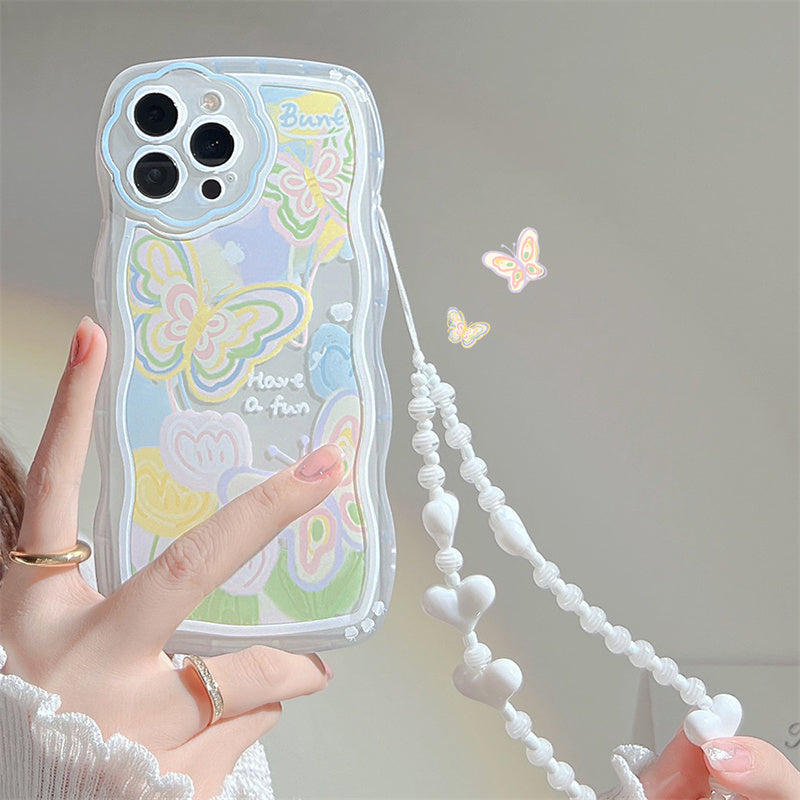 Kawaii Colorful Butterfly Flowers iPhone Case