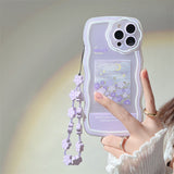 Kawaii Purple Moon Flowers iPhone Case
