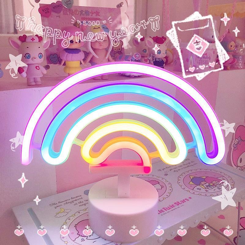 Kawaii Rainbow Neon Night Light