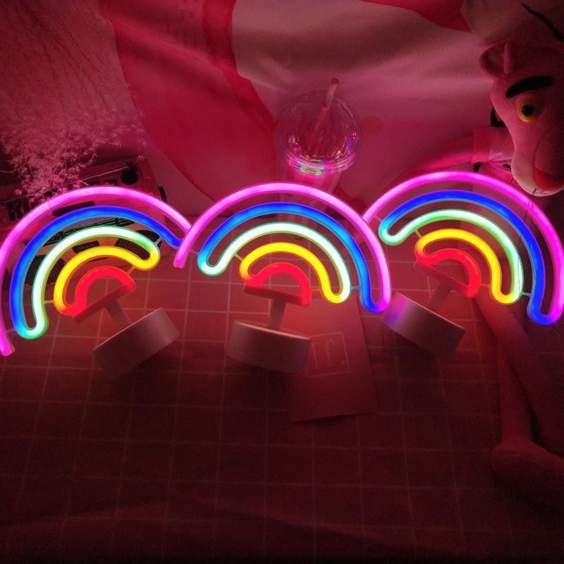Kawaii Rainbow Neon Night Light