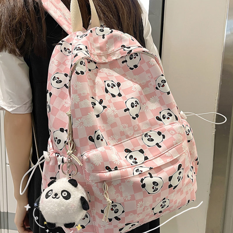 Lhzstore Aesthetic Backpack Backpacks for Teens Schoolbag for Girls Large Capacity Cute Print Lightweight Backpack