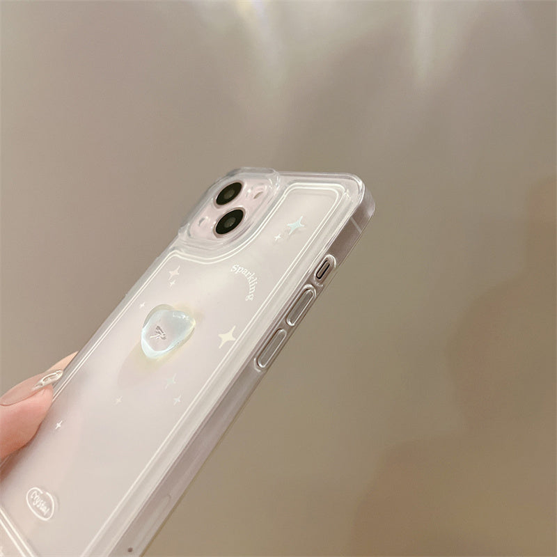 Kawaii Star Crystal Heart iPhone Case