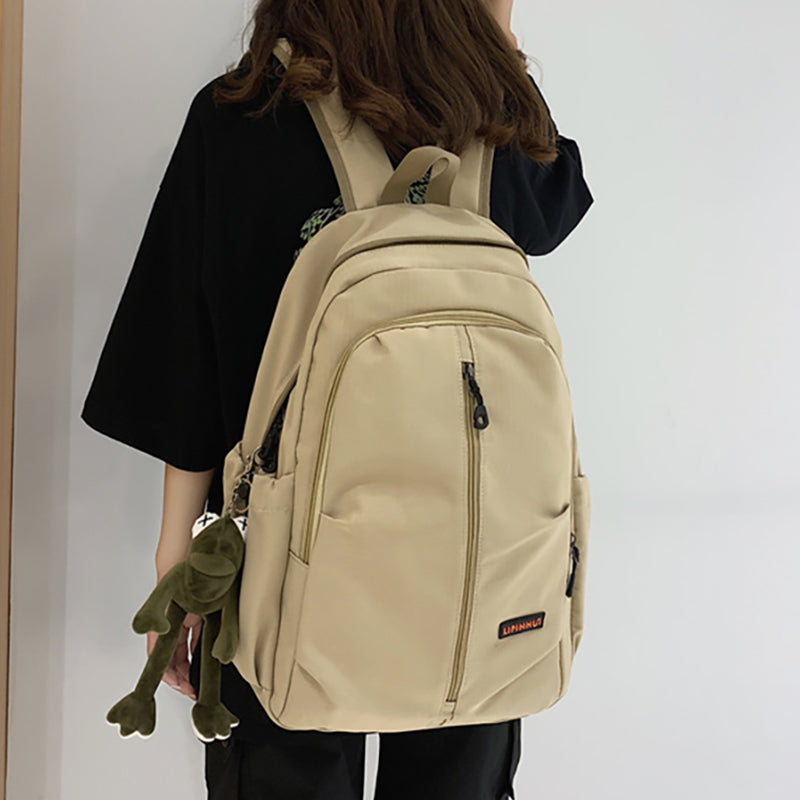 lhzstore Aesthetic Backpack Teenage Girl And Boy College School Bag Multi Pocket Women Rucksack Waterproof Student Book Bag