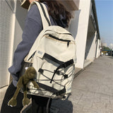 lhzstore Backpacks For Teens Couples Schoolbag Tooling Backpack for Women Schoolbag Travel Large Capacity Backpacks