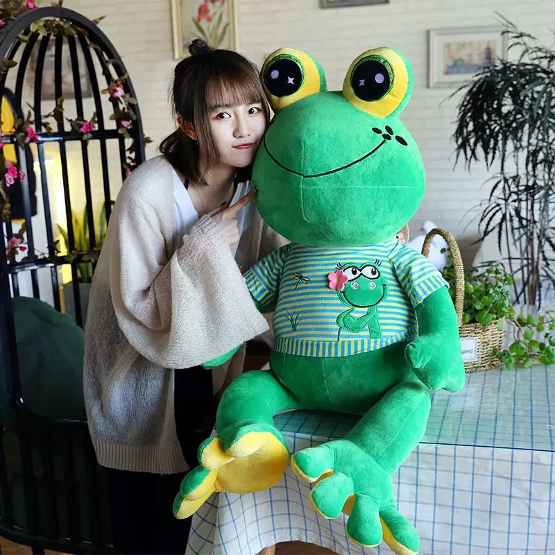 Big-eyed Green Frog Plush Stuffed Animal Toys
